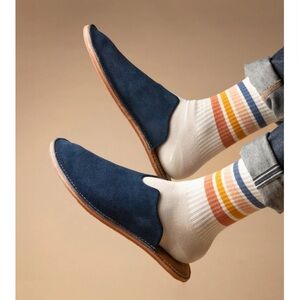 Men’s size 11 WP STANDARD mr grumpy blue suede slides